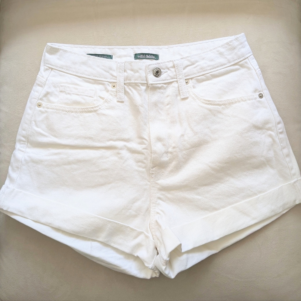 Wild Fable White Denim Cuffed Shorts - size 4 / 27R